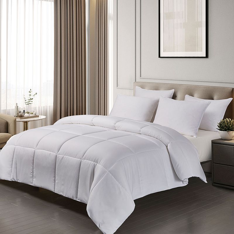 Royal Majesty Microfiber Solid Comforter, White, Twin