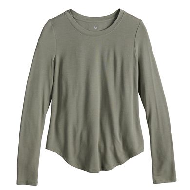 Juniors' SO® Favorite Crewneck Long Sleeve Tee