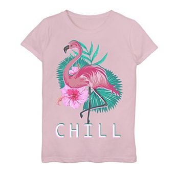 Girls 7-16 Flamingo And Flora Chill Graphic Tee