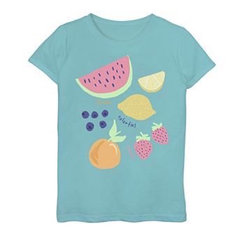 Girls 7-16 Fresh Colorful Sweet Fruit Collage Graphic Tee