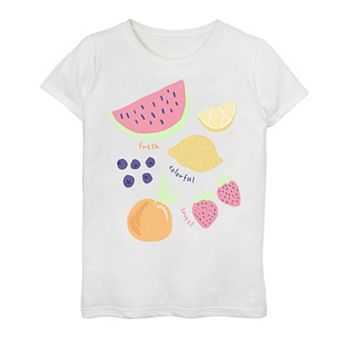 Girls 7-16 Fresh Colorful Sweet Fruit Collage Graphic Tee