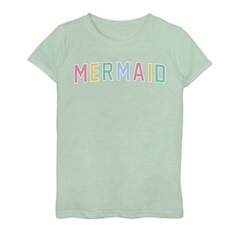 Girls 7-16 Mermaid Multicolor Title Graphic Tee