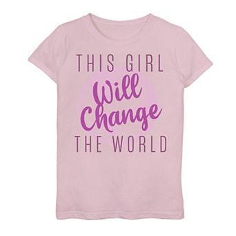 Girls 7-16 This Girl Will Change The World Graphic Tee