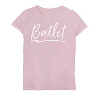 Girls 7-16 Ballet Simple Chest Text Graphic Tee