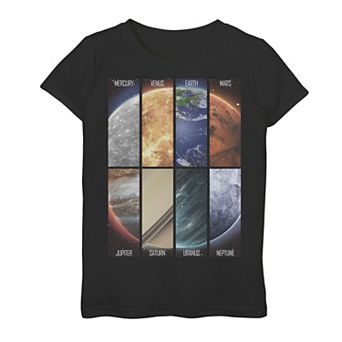 Girls 7-16 Planets Panel Graphic Tee
