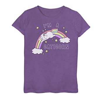 Girls 7-16 I'm A Caticorn Rainbow Jump Graphic Tee