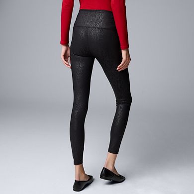 Women's Simply Vera Vera Wang High-Rise Faux Leather Shaping Leggings