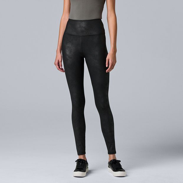 Simply Vera Vera Wang Faux Leather Athletic Leggings for Women