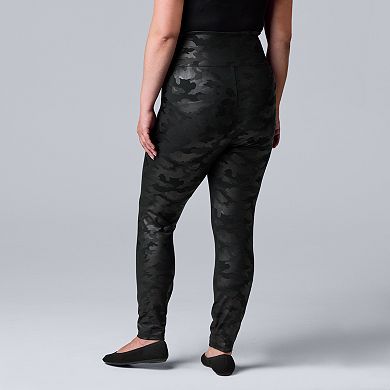 Plus Size Simply Vera Vera Wang High Rise Faux Leather Leggings