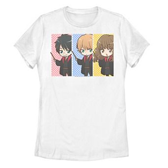 Juniors' Harry Potter, Hermione Granger & Ron Weasley Anime Panel Tee