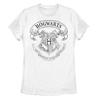 Juniors' Harry Potter Simple Hogwarts Crest Outline Tee