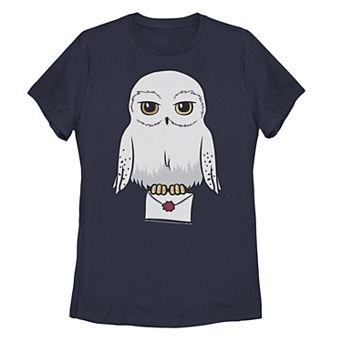 Juniors' Harry Potter Hedwig Cute Cartoon Portrait Tee