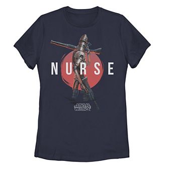 Juniors' Star Wars The Mandalorian IG-11 Nurse Droid Red Sun Portrait Tee