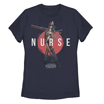 Juniors' Star Wars The Mandalorian IG-11 Nurse Droid Red Sun Portrait Tee