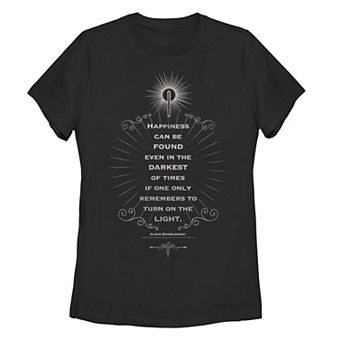 Juniors' Harry Potter Albus Dumbledore Happiness Can Be Found Quote Graphic Tee