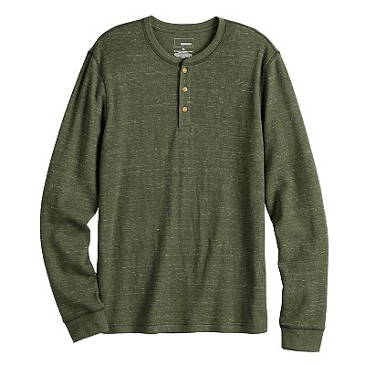 Men s Sonoma Goods For Life Supersoft Thermal Henley in Regular and Slim Fit