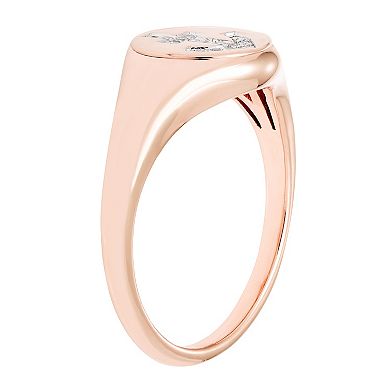 It's Personal 14k Gold Diamond Accent Anchor Signet Ring