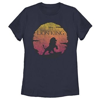 Disney's Lion King Juniors' Vintage Sunset Logo Tee