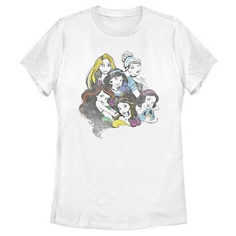 Disney Princesses Juniors' Color Pop Graphic Tee