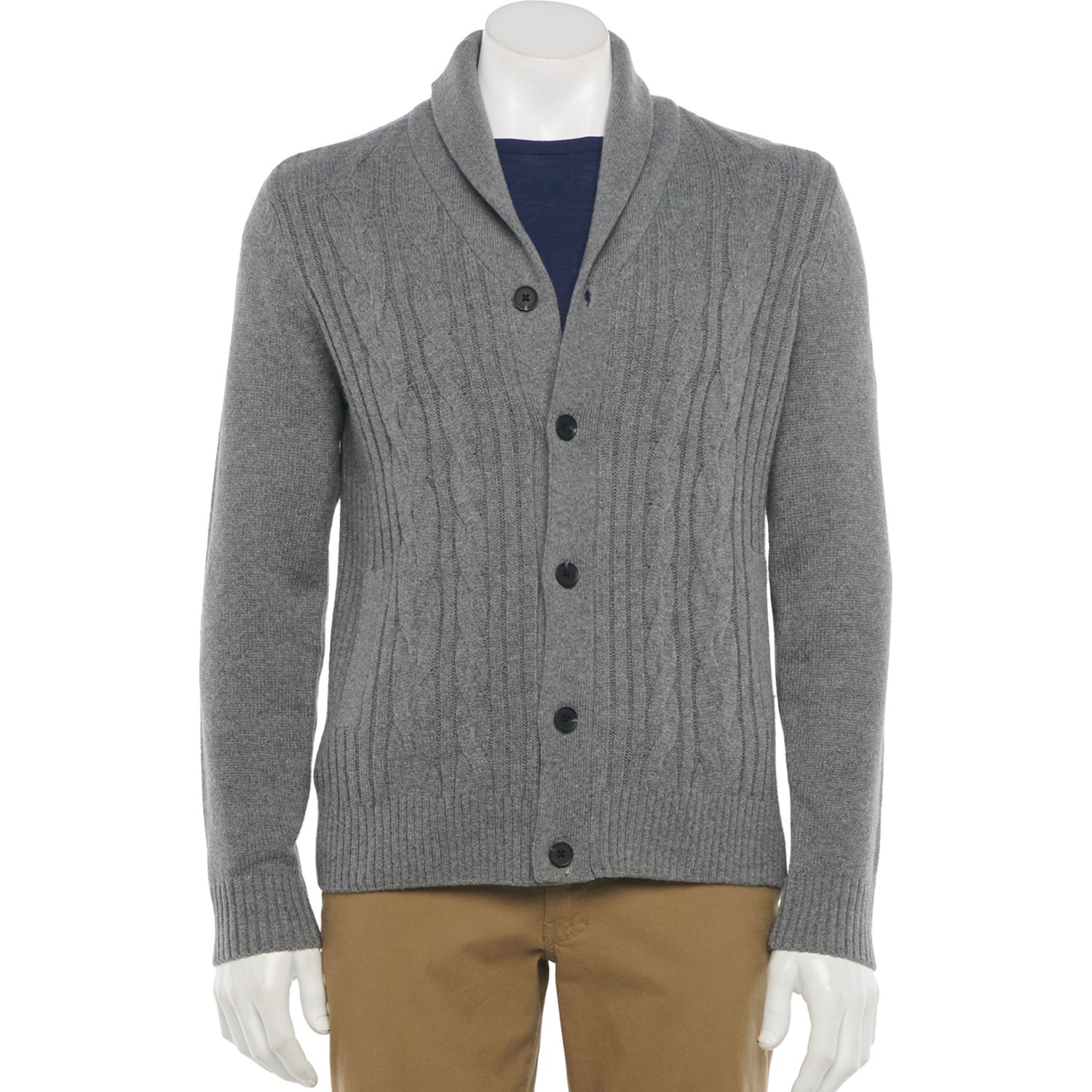 mens cable cardigan sweater