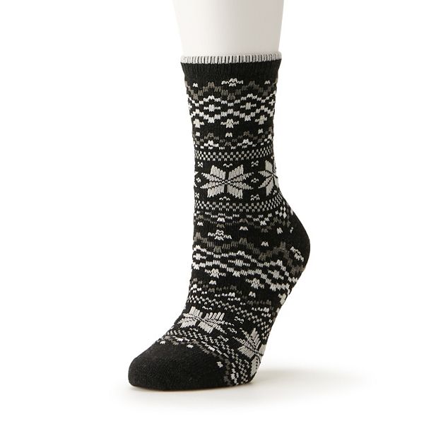 Women's Sonoma Goods For Life® Snowflake Fair Isle Crew Socks