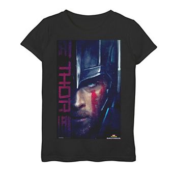 Girls 7-16 Marvel Thor Ragnarok Might God of Thunder Profile Graphic Tee