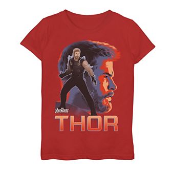 Girls 7-16 Marvel Infinity War Thor Big Head Profile Graphic Tee