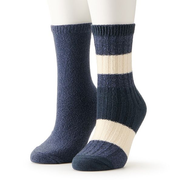 Women's Sonoma Goods For Life® Mixed Stripe Crew Socks 2-Pack