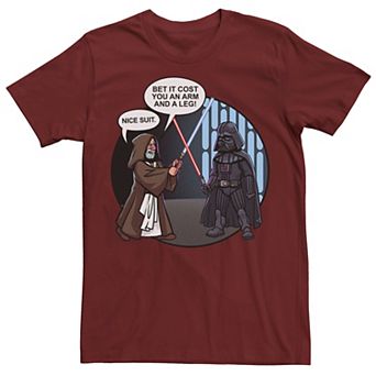 Men's Star Wars Darth Vader & Obi-Wan Kenobi Nice Suit Text Tee