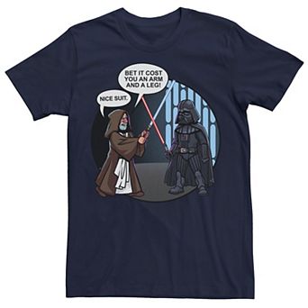 Men's Star Wars Darth Vader & Obi-Wan Kenobi Nice Suit Text Tee