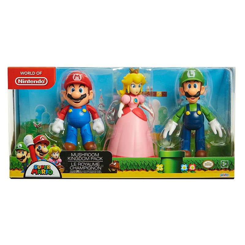Nintendo Super Mario 40-Inch 3-Pack Mushroom Kingdom Diorama Set, Multicolo