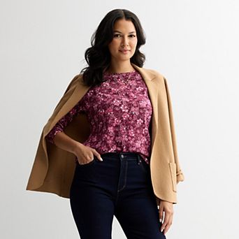 Petite Croft & Barrow® Crewneck Long-Sleeve Tee