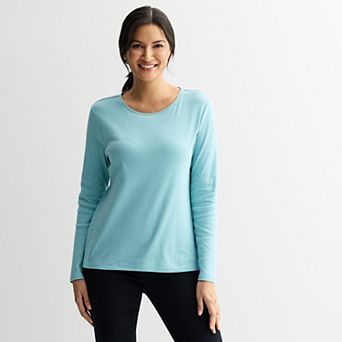 Petite Croft & Barrow® Crewneck Long-Sleeve Tee