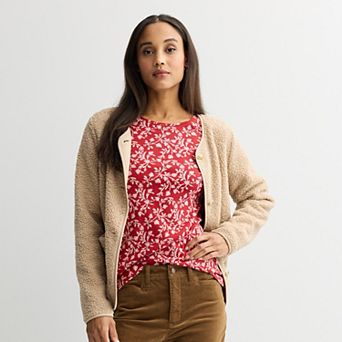 Petite Croft & Barrow® Crewneck Long-Sleeve Tee