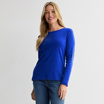 Petite Croft & Barrow® Crewneck Long-Sleeve Tee