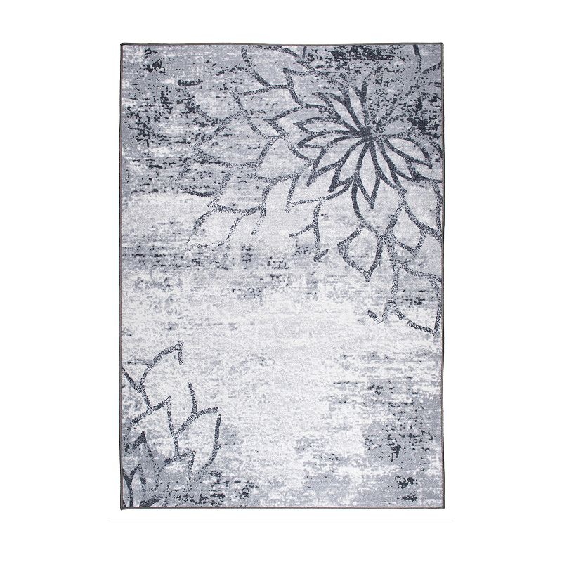 World Rug Gallery Bohemian Motived Transitional Abstract Rug, Grey, 5X7 Ft