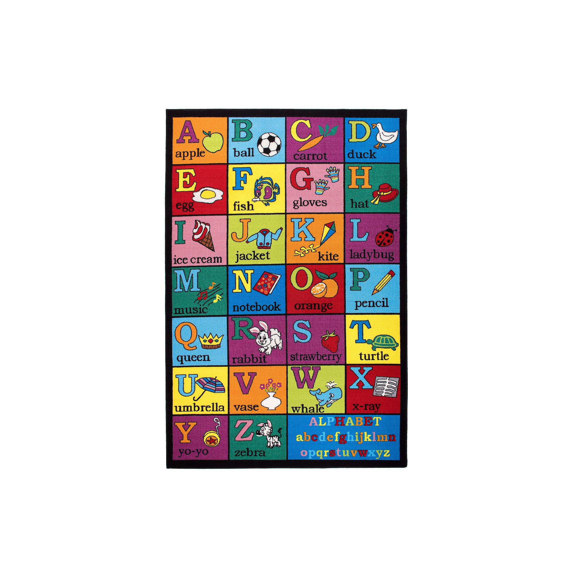 World Rug Gallery Educational Alphabet Kids Rug, Multi None