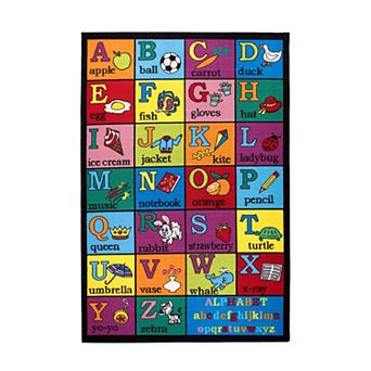 World Rug Gallery Educational Alphabet Kids Rug