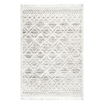 nuLOOM Ansley Shaggy Lattice Tassel Area Rug