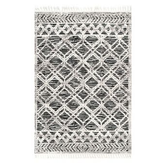 nuLOOM Ansley Shaggy Lattice Tassel Area Rug