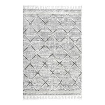 nuLOOM Skylar Textured Trellis Tasseled Area Rug