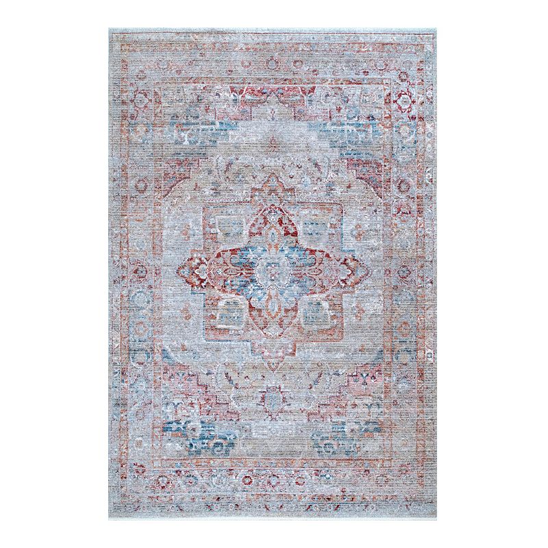 nuLOOM Jayden Cardinal Medallion Area Rug, Beig/Green, 8X10 Ft