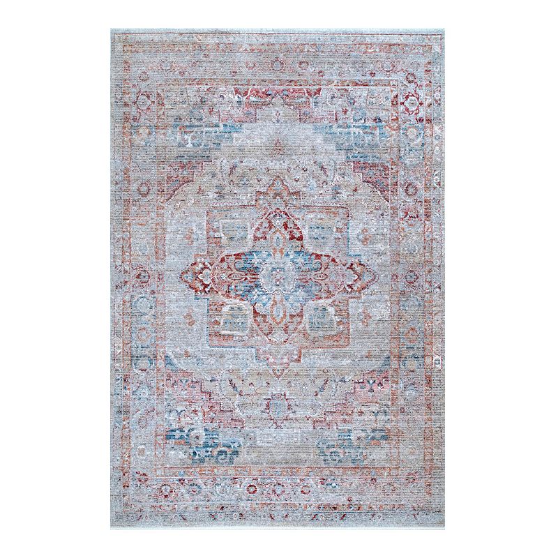 nuLOOM Jayden Cardinal Medallion Area Rug, Beig/Green, 9X12 Ft