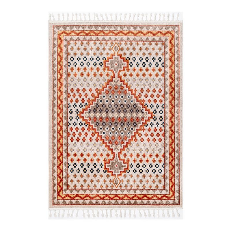 nuLOOM Savanna Tribal Speckle Tassel Area Rug, Multicolor, 5X8 Ft