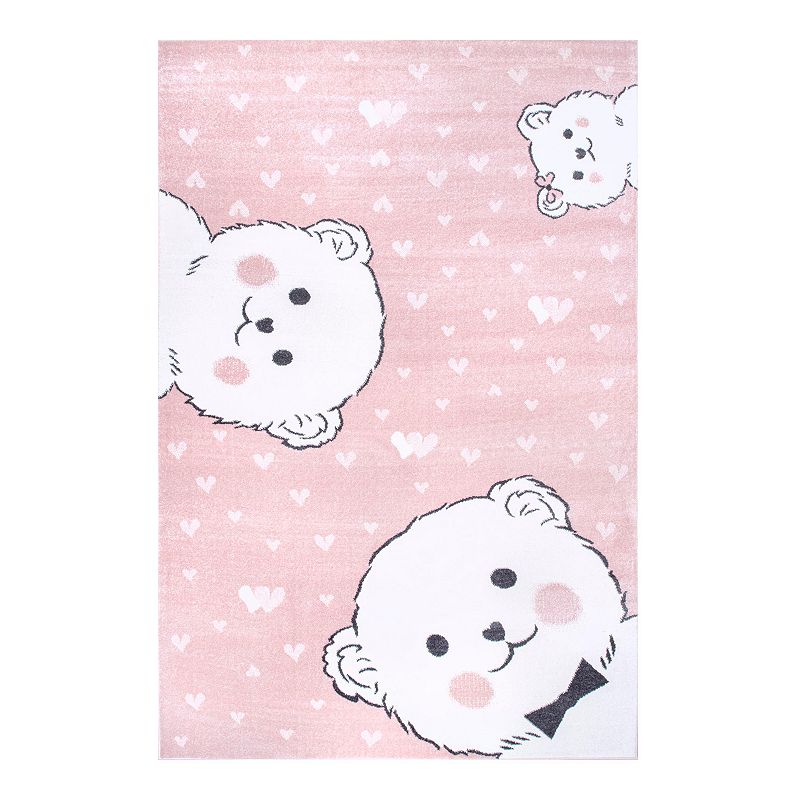 nuLOOM Harlee Blushing Bears Nursery Area Rug, Pink, 5X8 Ft