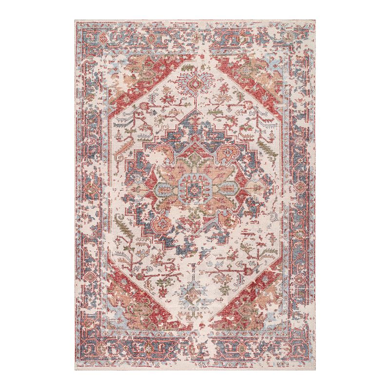 nuLOOM Nataly Hand Knotted Bloom Medallion Area Rug, Multicolor, 6X9 Ft