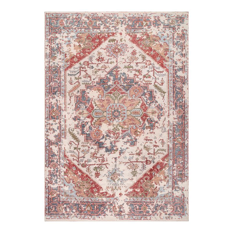 nuLOOM Nataly Hand Knotted Bloom Medallion Area Rug, Multicolor, 6X9 Ft