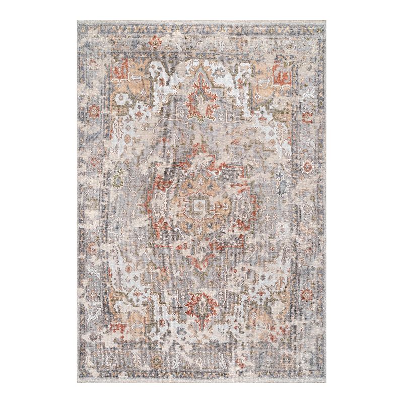 nuLOOM Simone Hand Knotted Crowned Medallion Area Rug, Multicolor, 6X9 Ft