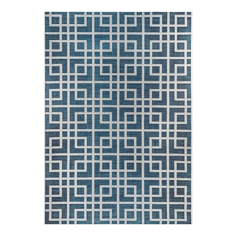 nuLOOM Cara Oriental Trellis Indoor/Outdoor Area Rug, Blue, 8X11 Ft