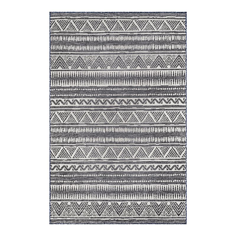 nuLOOM Maia Striped Tribal Indoor/Outdoor Area Rug, Grey, 8X10 Ft
